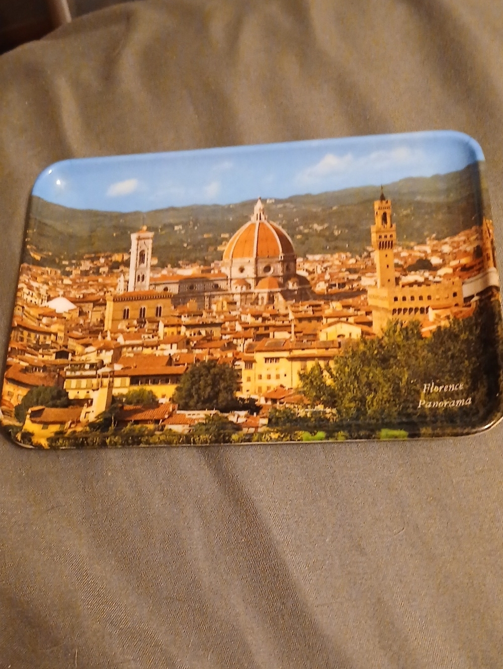 Florence Panorama Decorative  Tray - Blue Sky & Terracotta Cityscape